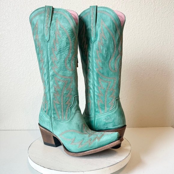 Lane Shoes New Junk Gypsy Lane Nighthawk Boot 95 Turquoise Cowboy Snip Toe Western Rodeo